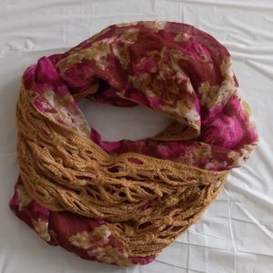 3/$30 Apt 9 infinity scarf floral print camel soft